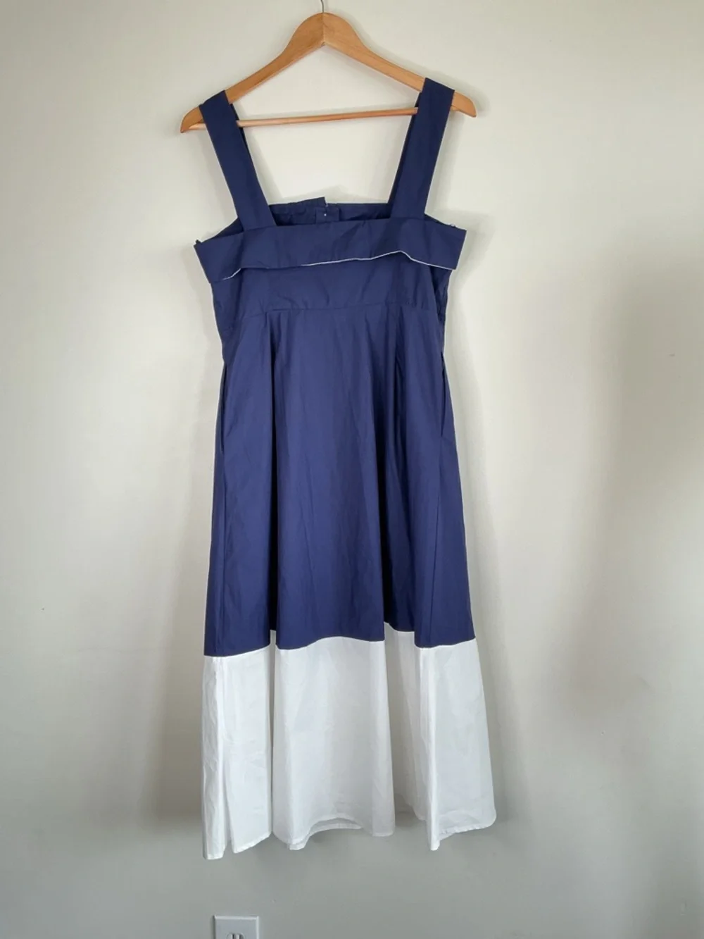 NEW English Factory Navy and White Button Down 70's Vibes Chic Preppy A Line M - Picture 5 of 12